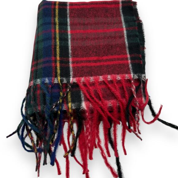 NEW Style & Co Red Blue Plaid Fringe Scarf Soft and cozy tartan Macy's winter - Picture 3 of 9